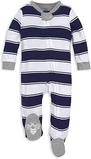 Burt's Bees Baby baby-boys Sleep and Play Pjs, 100% Organic Cotton One-piece Zip Front Romper Jumpsuit Pajamas