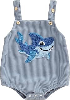 Durveency Newborn Baby Boy Girl Summer Clothes Button Embroidery Sleeveless Knitted Romper Corduroy Outfit