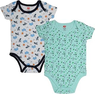 THE PRINT PLATTER Ice Blue Unisex Half Sleeve Baby Romper With Print | Octopus Ice Blue Romper 100% Organic Cotton Baby Ro...