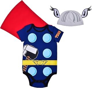 Marvel Boys Superhero Short Sleeve Bodysuit Costume Set for Newborn and Infant ‚Äì Spiderman/Thor/Captain America/Hulk/Iron Man