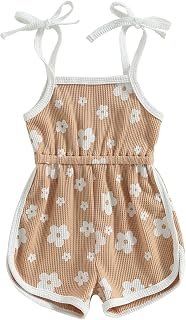 WZTYYDS Toddler Baby Girl Summer Clothes Floral Romper Tie-Up Strap Halter Jumpsuit Infant Summer Sling Playsuit 6M-3T