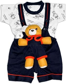 DIO LUSSO Baby Dress Baby Romper Baby JumpSuit Dungaree girl and boy Teddybear Dress