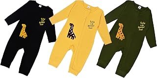 COYOTX cotton romper for baby boys | Rompers combo for new born baby | sleepsuit for babies | Embroidered romper | long sl...