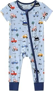 Sponsored Ad - SUZEL Unisex Baby Romper Pajamas Viscose from Bamboo Short Sleeve Jumpsuits for Infan Boys Girls - 0-24 Months
