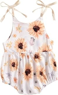 FYBITBO Summer Newborn Baby Girl Clothes Cute Strap Romper Halter Jumpsuit Bodysuit Sleeveless Outfit One Piece Clothing