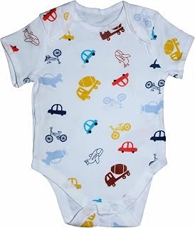 Tiny Feet Collections - Baby Rompers White Cars unisex for Infants and Newborn Boys&Girls Premium Single piece