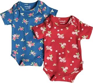 THE PRINT PLATTER 2nd Month Red Unisex Half Sleeve Baby Romper With Print | Happy 2 Month Red Romper 100% Organic Cotton B...