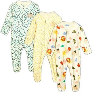 TuddyBuddy 100% Organic Cotton Multi Color Sleepsuit/Onesie/Footed Romper for Baby Boy & Baby Girl