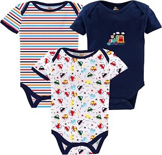 Kidbee Newborn Baby Cotton Sleepsuits/Romper/Bodysuit/Onesies Multicolor Print (Set of 3)