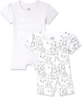 Mini Klub Baby Round Neck Short Sleeve Knitted Cotton Romper (Brown Color)
