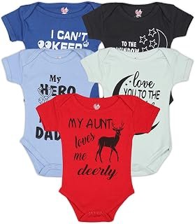 Sponsored Ad - TiniBerry Baby Boys and Baby Girls Bodysuit nfants Regular Bodysuits Pack of 5
