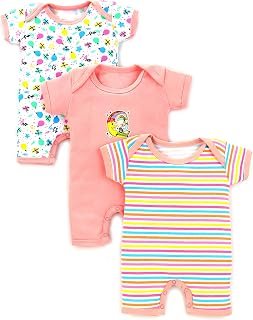 Newborn Full Sleeve Cotton Multicolor Printed Sleepsuit Romper/Bodysuits for Boys and Baby Girls Set of 3