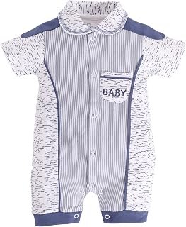 BabyGo 100% Cotton Romper/Summer clothes/Creeper/new born/infent wear/for baby Boys (0-3 Months, BEIGE2)