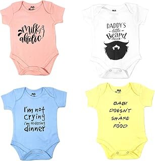 MA BABY Boys and Baby Girls Printed Cotton Baby Bodysuits Onesie one Piece Romper t Shirt for New Born Infant Toddlers Bab...