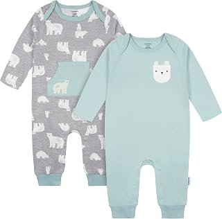 Gerber baby-boys 2-pack Long Sleeve Jumpsuit