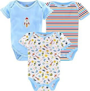 Kidbee Newborn Baby Half Sleeve Cotton Sleepsuits/Romper/Bodysuit/Onesies (Set of 3)