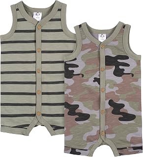 Gerber Baby-Boys 2-Pack Short Leg Romper
