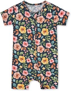 Gerber Unisex Baby Buttery-Soft Short Sleeve Romper With Viscose Made With Eucalyptus