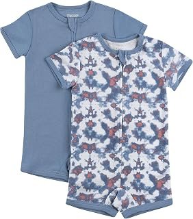Hanes Unisex-Baby Hanes Baby Rompers, Ultimate Zippin Short Sleeve Romper For Boys & Girls, 2-Pack
