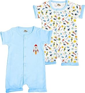 Kidbee Baby Cotton Romper/Sleepsuit/Bodysuit Outfit/Knee Length Dungaree For New Born Boy & Girl Half Sleeve With Snap But...