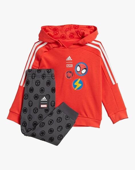Adidas Kids Logo Print Hooded Tracksuit Set