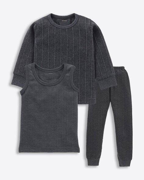 AEROWARM Pack of 2 Ribbed Thermal Vest with Pants