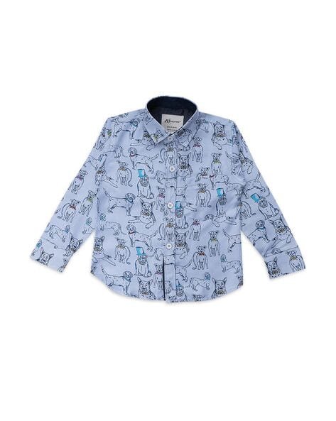 AJ DEZINES Graphic Print Button-Down Shirt