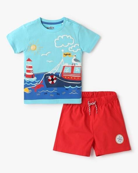 ANTIX Printed Regular Fit T-Shirt with Shorts