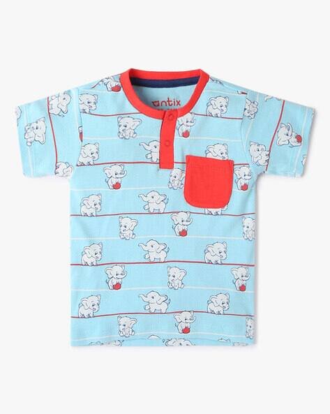 ANTIX Boys Printed Regular Fit Henley T-Shirt