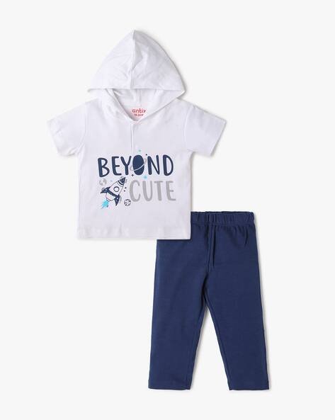 ANTIX Graphic Print Hooded T-Shirt with Pants