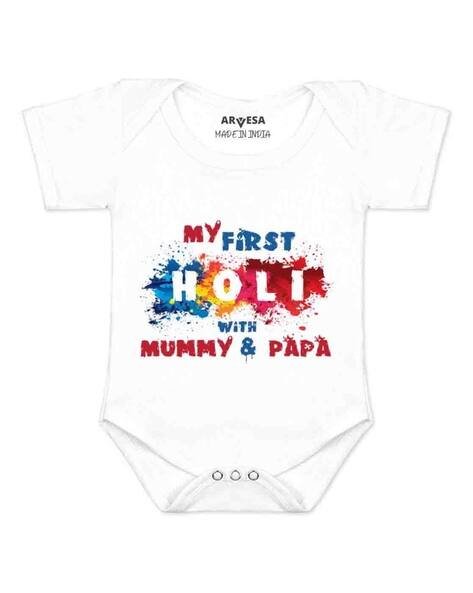 ARVESA Infants My First Holi Printed Romper