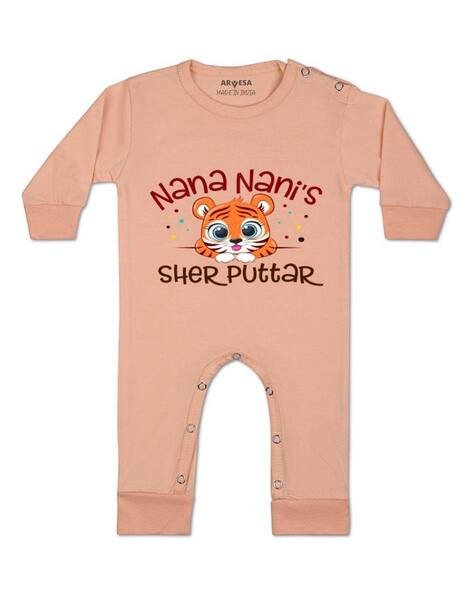 ARVESA Infants Typographic Print Rompers
