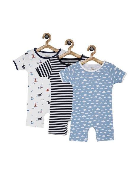 BABY'S PRIDE Pack of 3 Graphic Print Rompers