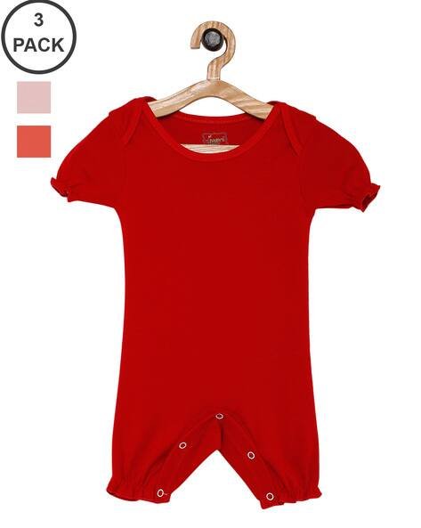 BABY'S PRIDE Pack of 3 Printed Round-Neck Onesies