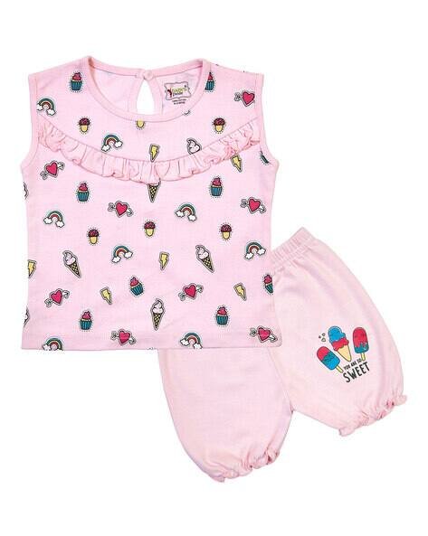 BABY'S PRIDE Graphic Print Top with Shorts