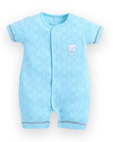BABY GO Baby Printed Rompers with Short Sleeves