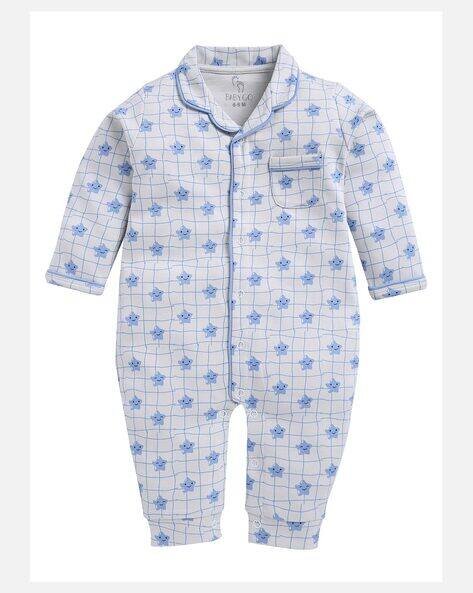 BABY GO Star Print Rompers with Patch Pocket