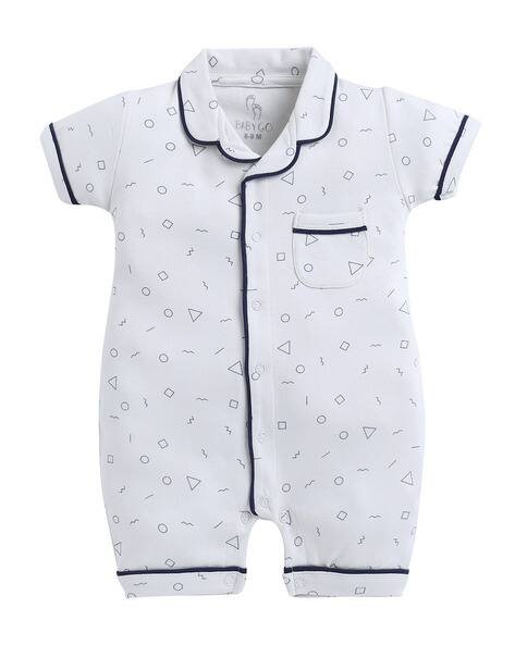 BABY GO Infants Printed Pure Cotton Rompers