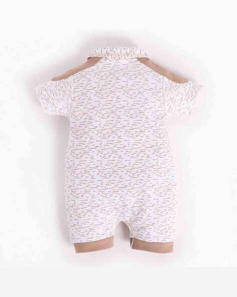 BABY GO Striped Rompers with Snap Button