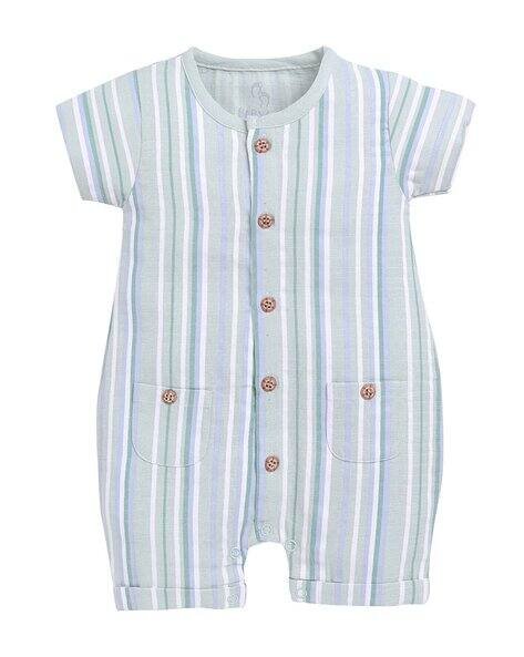 BABY GO Boys Striped Cotton Romper