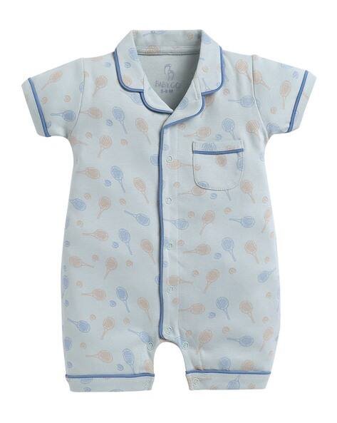 BABY GO Printed Button-Down Romper