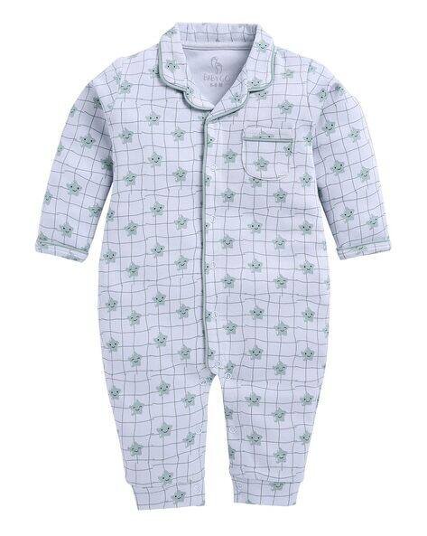 BABY GO Infants Star Print Rompers with Snap Button Closure