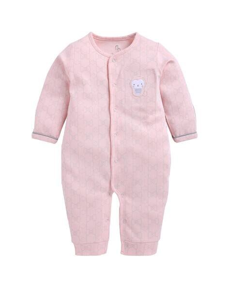 BABY GO Applique Round-Neck Rompers