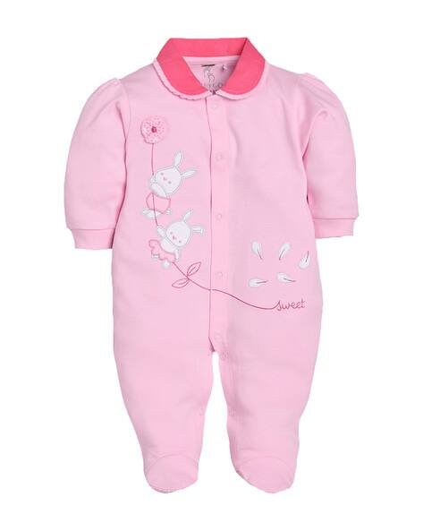 BABY GO Embellished Rompers with Full Sleeves