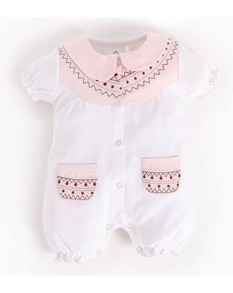 BABY GO Rompers with Embroidered Detail