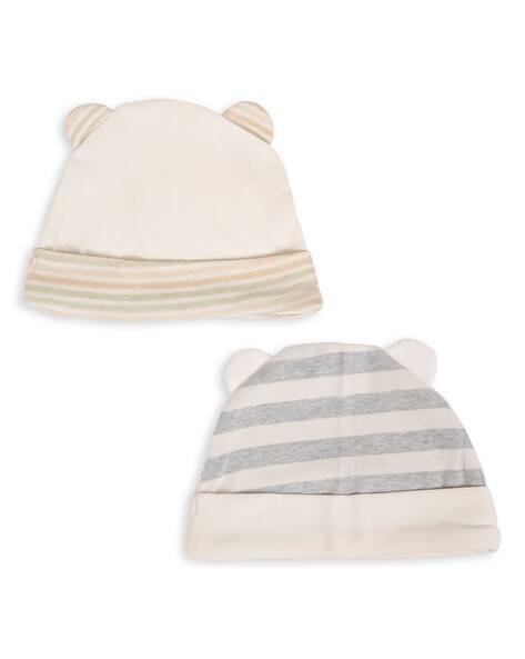 Babymoo Pack of 2 Striped Caps