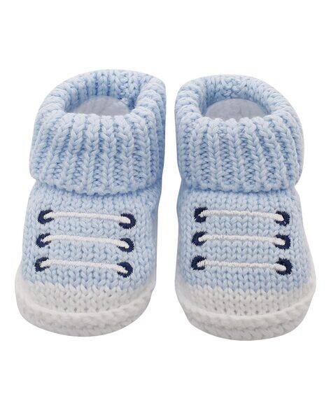 Babymoo Knitted Booties with Lace Fastening