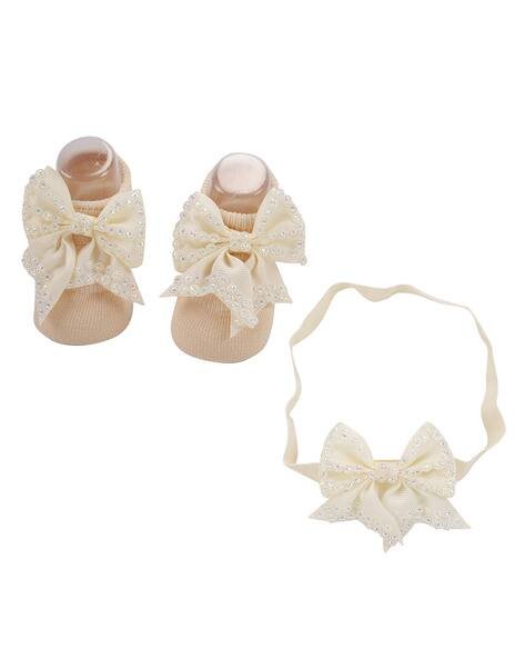 Babymoo Bedazzled Headband & Socks Set