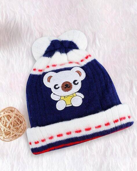 Babymoo Ribbed Woolen Cap with Patch-Work