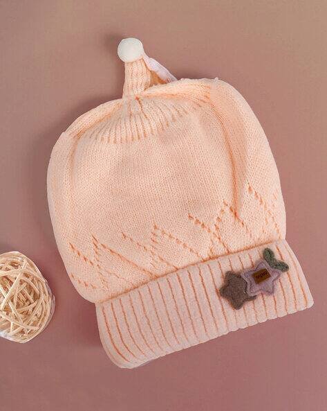 Babymoo Ribbed Woolen Cap with Applique